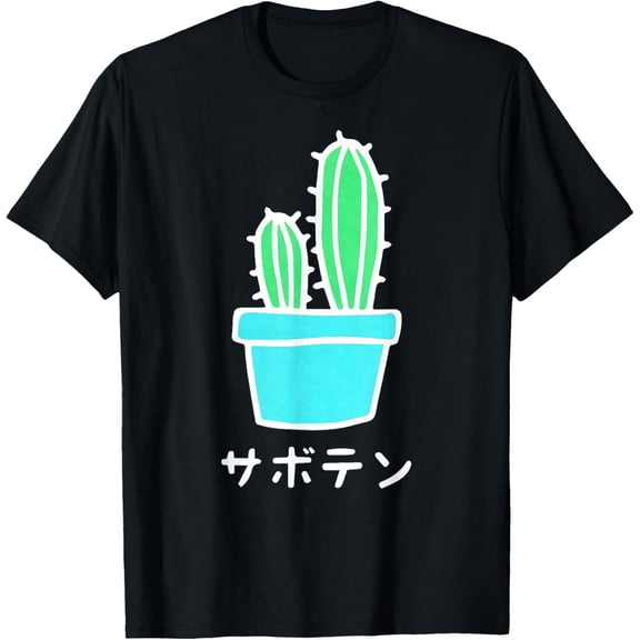 t-shirt Japanese Art Print Harajuku Cactus Vaporwave Aesthetic T-Shirt.