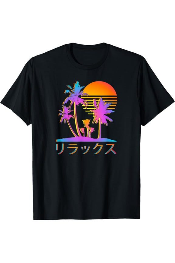 t-shirt Japanese Relax Vaporwave Harajuku Graphic Design T-Shirt.