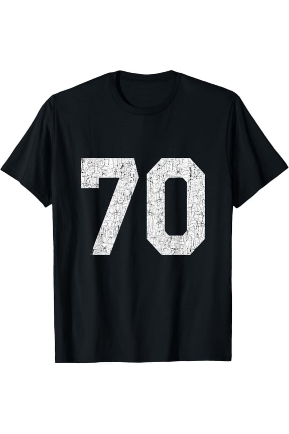 t-shirt Jersey Uniform Number #70 Athletic Style Sports Graphic T-Shirt mens,black,women,funny,men,journey,Crew Neck, Short Sleeve,printing