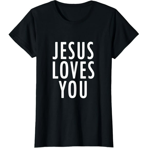 t-shirt Jesus Loves You Uplifting Happy Gospel Joyful Christian Gift T-Shirt mens，black，women，funny，journey，Crew Neck, Short Sleeve,printing
