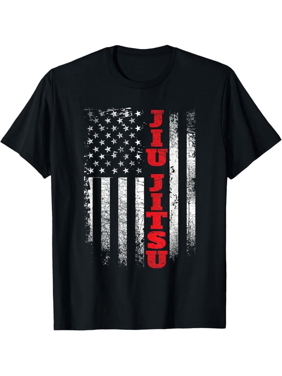 t-shirt Jiu Jitsu - USA American Flag Martial Arts Ground Fighting T-Shirt.