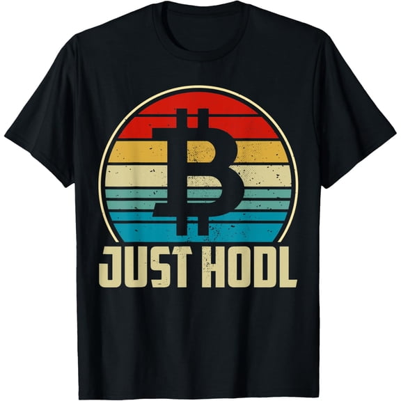 t-shirt Just HODL Bitcoin Retro BTC Cryptocurrency Blockchain Crypto T-Shirt mens，black，women，funny，men，journey，Crew Neck, Short Sleeve,printing
