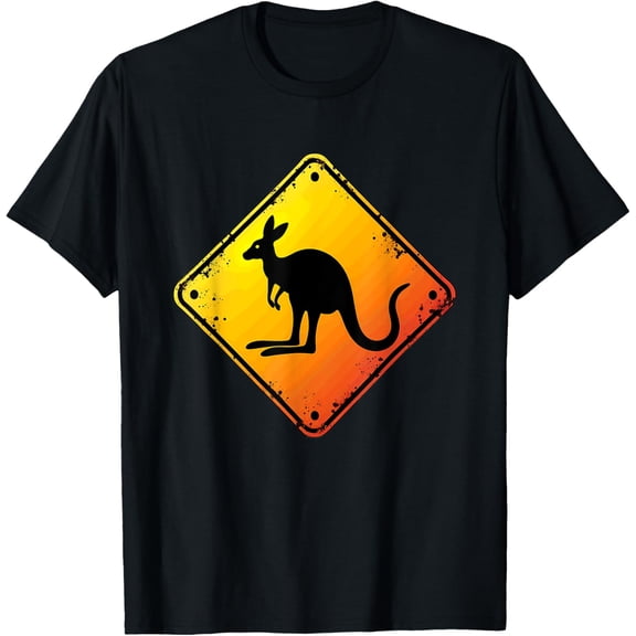 t-shirt Kangaroo Crossing Traffic Road Halloween T-Shirt.