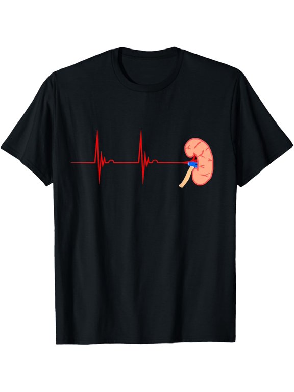 t-shirt Kidney Organ Dialysis Nurse Heartbeat EKG Pulse Nephrologist T-Shirt mens,black,women,funny,journey,Crew Neck, Short Sleeve,custom clothing patterns.