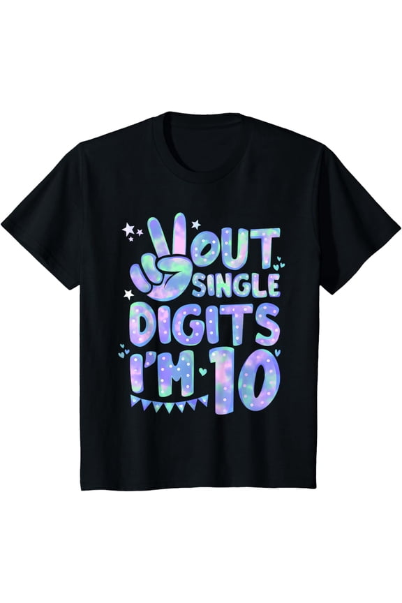 t-shirt Kids Peace Out Single Digits I'm 10 Tie Dye Shirt Birthday Girl T-Shirt mens t shirt,black,women,funny,misfits,men,journey