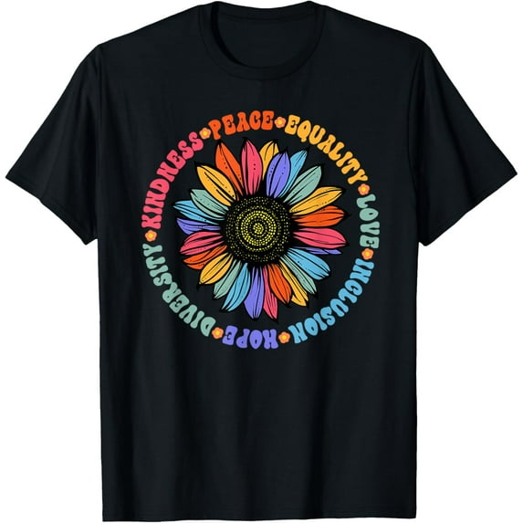 t-shirt Kindness Peace Equality Love Hope Diversity Human Rights T-Shirt mens,black,women,funny,journey,Crew Neck, Short Sleeve,custom clothing patterns.