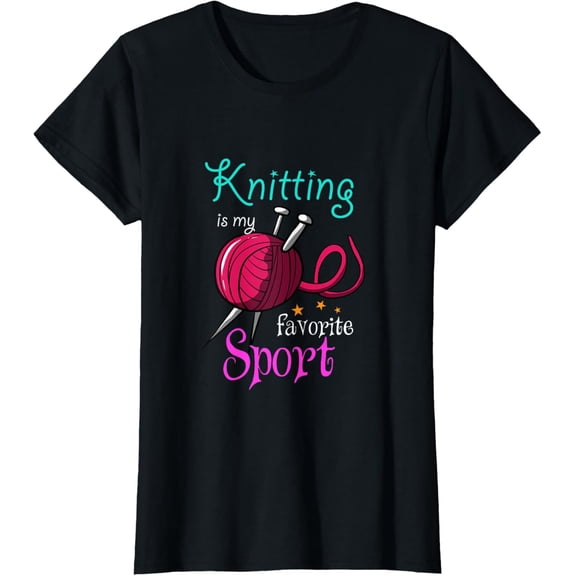 t-shirt Knitting Yarn Craft - Hand Knit Handcraft Knitters Knitting T-Shirt.