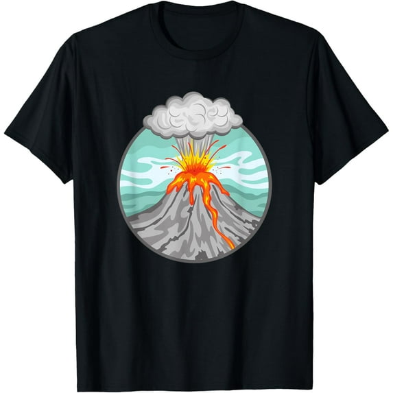 t-shirt Lava Volcano Eruption Magma in Hawaii Indonesia & Tokyo T-Shirt mens,black,women,funny,journey,Crew Neck, Short Sleeve,custom clothing patterns.gift