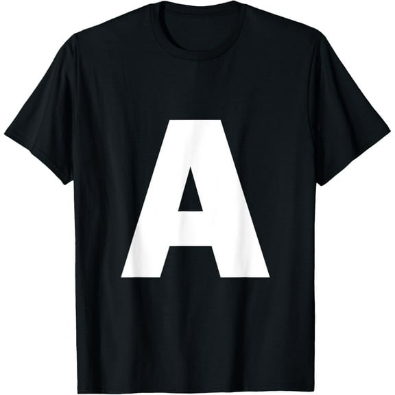 t-shirt Letter A Capital Alphabet Monogram Initial T-Shirt mens，black，women，funny，journey，Crew Neck, Short Sleeve,custom clothing patterns.gift