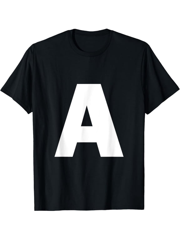 t-shirt Letter A Capital Alphabet Monogram Initial T-Shirt mens,black,women,funny,journey,Crew Neck, Short Sleeve,custom clothing patterns.gift