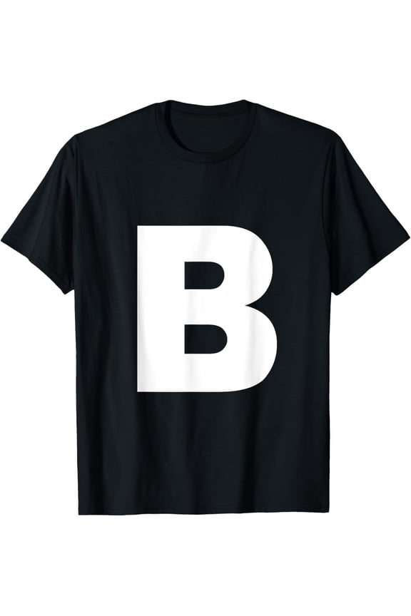 t-shirt Letter B Capital Alphabet Monogram Initial T-Shirt mens,black,women,funny,journey,Crew Neck, Short Sleeve,custom clothing patterns.gift