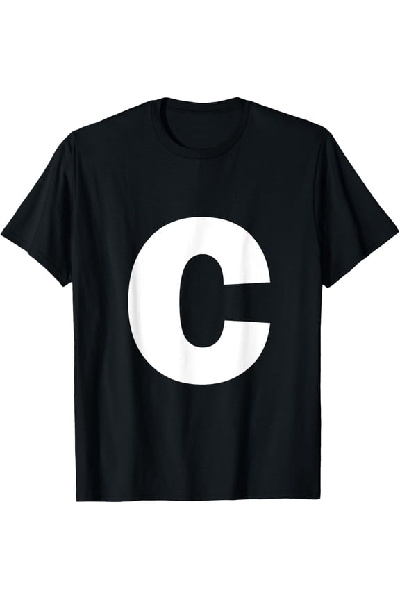 t-shirt Letter C Capital Alphabet Monogram Initial T-Shirt mens,black,women,funny,journey,Crew Neck, Short Sleeve,custom clothing patterns.gift