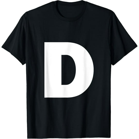 t-shirt Letter D Capital Alphabet Monogram Initial T-Shirt mens,black,women,funny,journey,Crew Neck, Short Sleeve,custom clothing patterns.gift