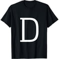 thumbnail image 1 of t-shirt Letter D Initial Name Monogram Capital Letter T-Shirt mens，black，women，funny，journey，Crew Neck, Short Sleeve,custom clothing patterns.gift, 1 of 4