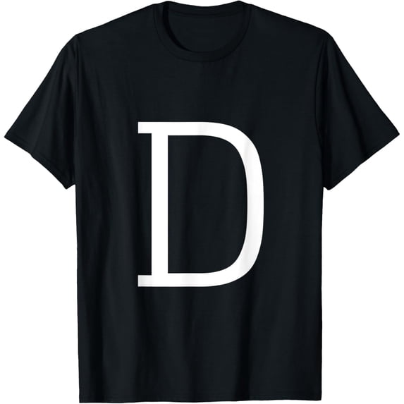 t-shirt Letter D Initial Name Monogram Capital Letter T-Shirt mens,black,women,funny,journey,Crew Neck, Short Sleeve,custom clothing patterns.gift