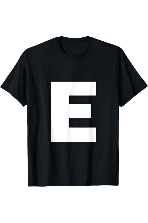 t-shirt Letter E Capital Alphabet Monogram Initial T-Shirt mens，black，women，funny，journey，Crew Neck, Short Sleeve,custom clothing patterns.gift