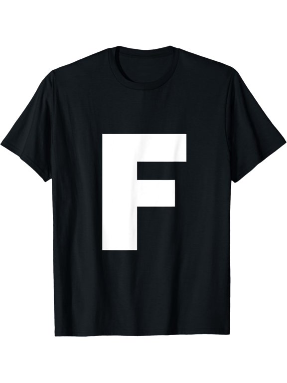t-shirt Letter F Capital Alphabet Monogram Initial T-Shirt mens,black,women,funny,journey,Crew Neck, Short Sleeve,custom clothing patterns.gift