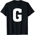 thumbnail image 1 of t-shirt Letter G Shirt Alphabet Capital Letter T-Shirt mens，black，women，funny，journey，Crew Neck, Short Sleeve,custom clothing patterns.gift, 1 of 4