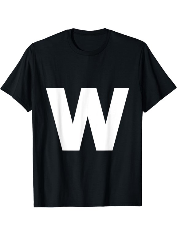 t-shirt Letter W Capital Alphabet Monogram Initial T-Shirt mens,black,women,funny,journey,Crew Neck, Short Sleeve,custom clothing patterns.gift
