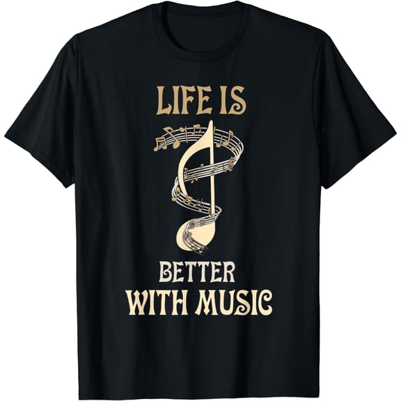 t-shirt Life Is Better With Music Singer Musician Instrumentalist T-Shirt mens t shirt,black,women,funny,misfits,men,journey