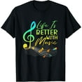 thumbnail image 1 of t-shirt Life Is Better With Music Theory Musician Teacher Notes Clef T-Shirt., 1 of 4