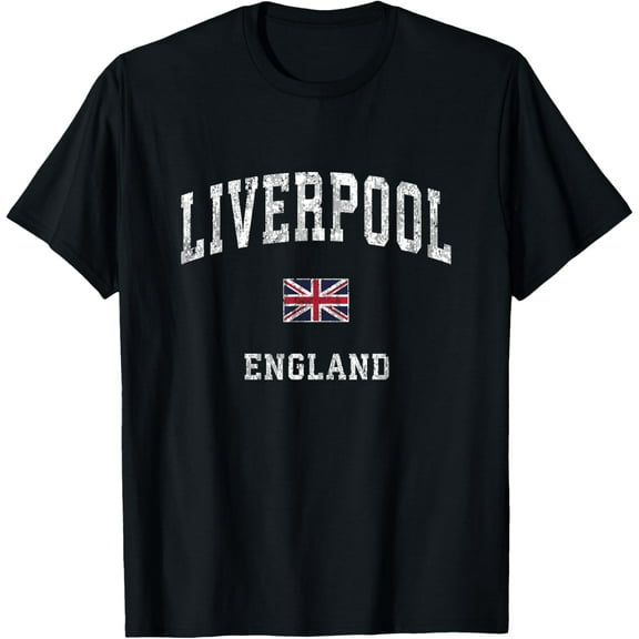 t-shirt Liverpool England Vintage Athletic Sports Design T-Shirt mens,black,women,funny,journey,Crew Neck, Short Sleeve,printing