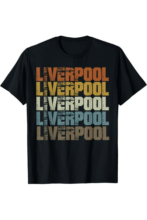 t-shirt Liverpool Vintage Retro UK Souvenir T-Shirt mens,black,women,funny,journey,Crew Neck, Short Sleeve,custom clothing patterns.gift