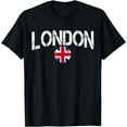 thumbnail image 1 of t-shirt London UK United Kingdom Union Jack England Souvenir Gift T-Shirt mens，black，women，funny，journey，Crew Neck, Short Sleeve,printing, 1 of 4