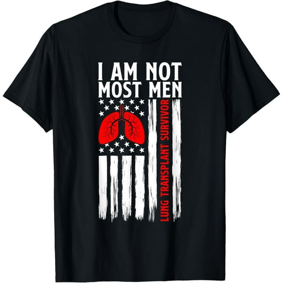 t-shirt Lung Transplant Survivor US Flag Lung Transplant Recovery T-Shirt.