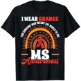 thumbnail image 1 of t-shirt MS Multiple Sclerosis Support I Wear Orange T-Shirt mens，black，women，funny，journey，Crew Neck, Short Sleeve,printing, 1 of 4
