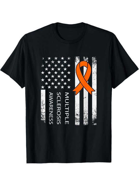 t-shirt MS Warrior Multiple Sclerosis March Awareness T-Shirt mens,black,women,funny,journey,Crew Neck, Short Sleeve,printing