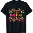 thumbnail image 1 of t-shirt Maestra Spanish Mexican Teacher Mexico T-Shirt mens，black，women，funny，journey，Crew Neck, Short Sleeve,custom clothing patterns.gift, 1 of 4