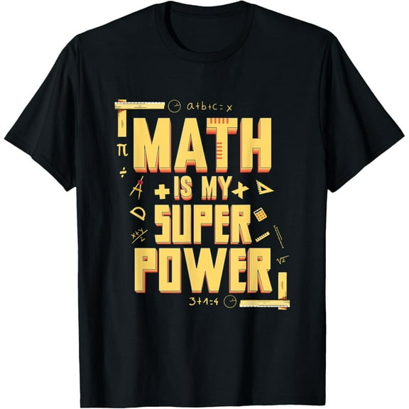 t-shirt Math Is My Superpower Math Teacher Math Nerd T-Shirt mens，black，women，funny，journey，Crew Neck, Short Sleeve,printing