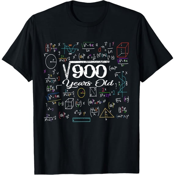 t-shirt Math Square Root Of 900 Vintage 30th Birthday 30 Years Old T-Shirt mens,black,women,funny,journey,Crew Neck, Short Sleeve,custom clothing patterns.gift