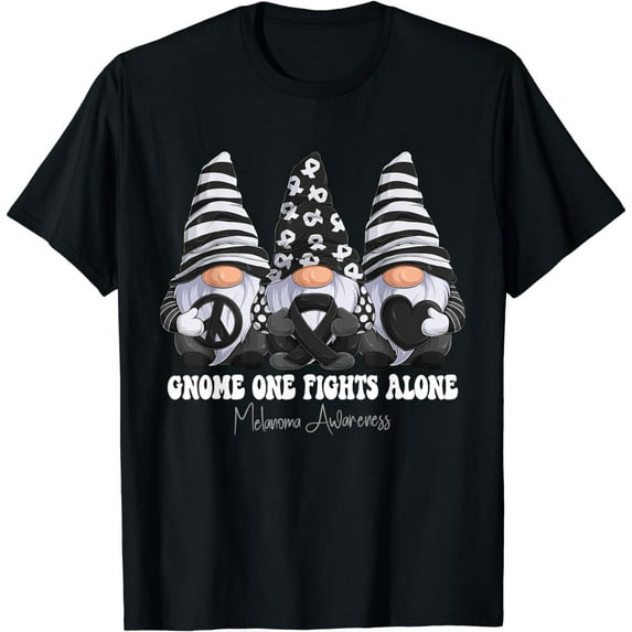 t-shirt Melanoma Awareness Month Black Ribbon Gnomies Support t-shirt mens t shirt,black,women,funny,misfits,men,journey