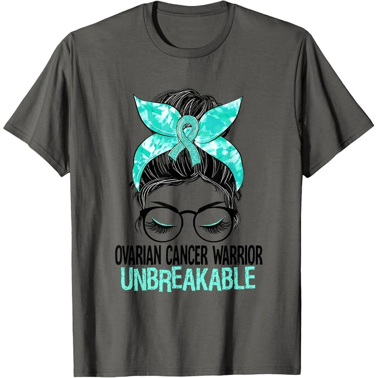 Womens Ovarian Cancer Warrior, Teal Ribbon Ovarian Cancer Shirt
