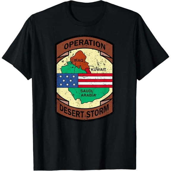 t-shirt Military Gulf War Operation Desert Storm USA Insignia T-Shirt mens，black，women，funny，men，journey，Crew Neck, Short Sleeve,printing