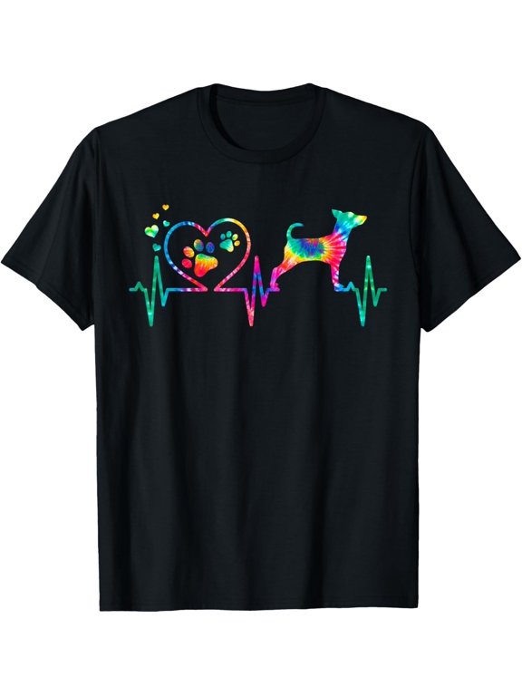 t-shirt Min Pin Miniature Pinscher Mom Dad Heartbeat Tie Dye Gift T-Shirt.
