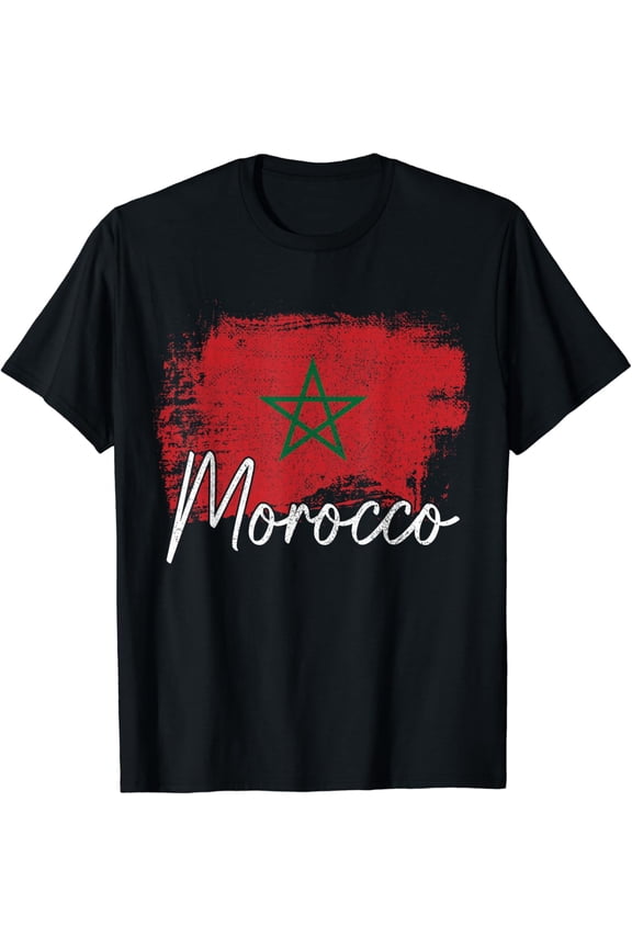 t-shirt Morocco Vintage Flag Moroccan Pride Roots African T-Shirt mens t shirt,black,women,funny,misfits,men,journey