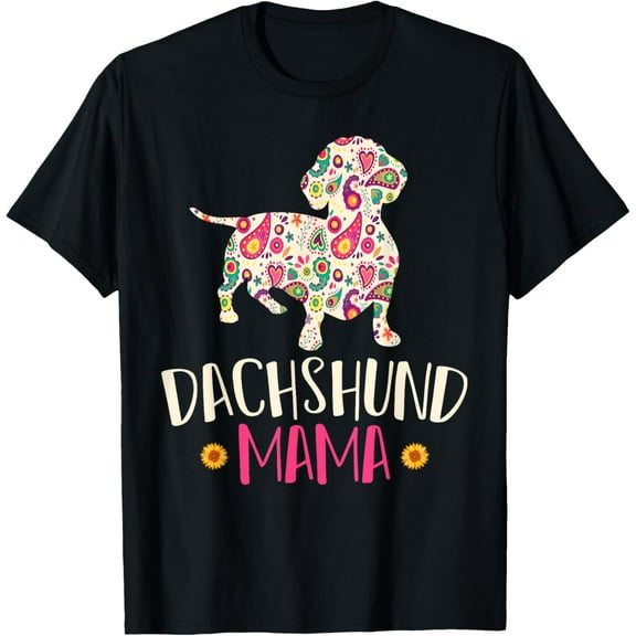 t-shirt Mothers Day Gift Wiener Mom Weenie Dog Vintage Dachshund T-Shirt mens，black，women，funny，men，journey，Crew Neck, Short Sleeve,printing