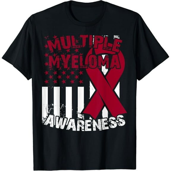 t-shirt Multiple Myeloma T Shirt Burgundy Awareness Ribbon mens t shirt，black，women，funny，misfits，men，journey