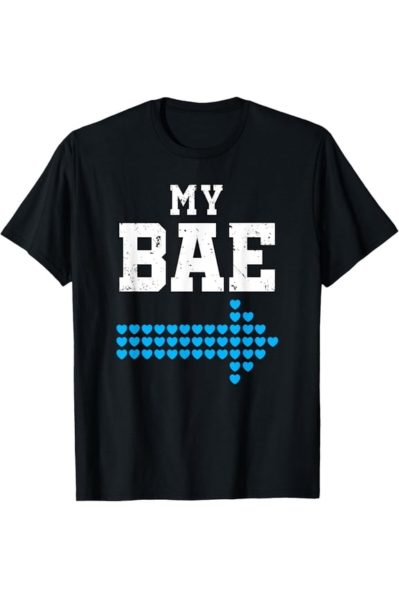 t-shirt My Bae & My Boo Valentine Shirt Funny Matching Couple T-Shirt mens,black,women,funny,journey,Crew Neck, Short Sleeve,printing
