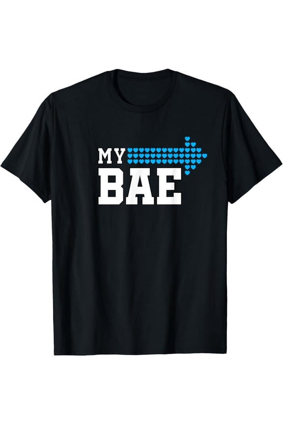 t-shirt My Bae & My Boo Valentines Day Shirt Funny Couple Matching T-Shirt mens,black,women,funny,journey,Crew Neck, Short Sleeve,printing