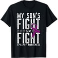 thumbnail image 1 of t-shirt My Son's Fight is My Fight Epilepsy Awareness T-Shirt mens，black，women，funny，journey，Crew Neck, Short Sleeve,printing, 1 of 4