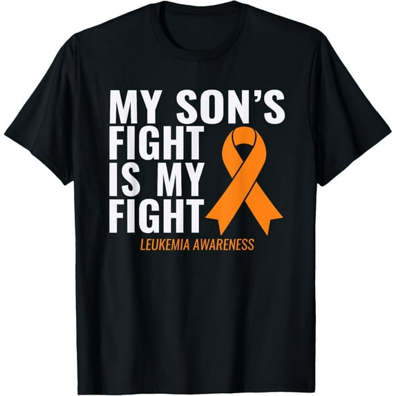 t-shirt My Son's Fight is My Fight Leukemia Awareness Shirt mens,black,women,funny,journey,Crew Neck, Short Sleeve,custom clothing patterns.gift