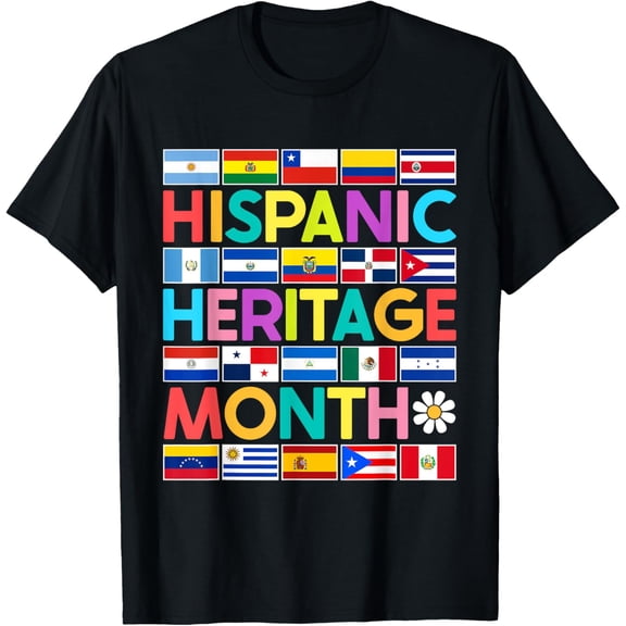 t-shirt National Hispanic Heritage Month All Countries Flags T-Shirt.