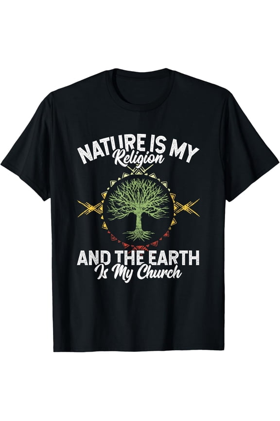 t-shirt Nature Is My Religion Earth Is My Church Native American Day T-Shirt.