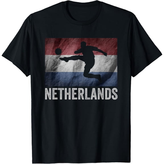 t-shirt Netherlands Flag Soccer Holland Dutch Football Vintage T-Shirt mens，black，women，funny，journey，Crew Neck, Short Sleeve,printing