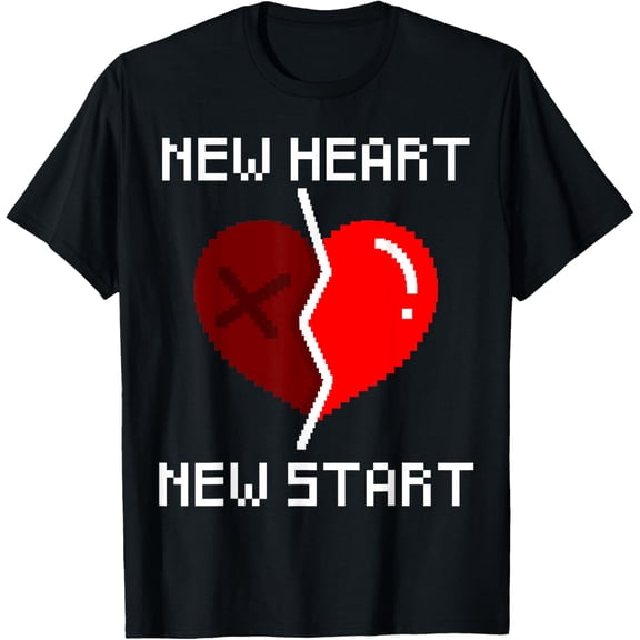 t-shirt New Heart New Start Heart Transplant Survivor Orthotopic T-Shirt mens，black，women，funny，journey，Crew Neck, Short Sleeve,printing