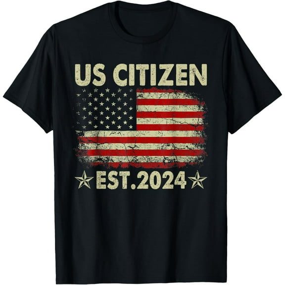 t-shirt New US Citizen Est 2024 American Immigrant Citizenship Gifts T-Shirt.